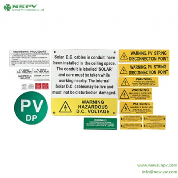 Solar warning labels solar pv warning stickers