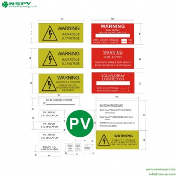 Solar warning labels solar pv warning stickers