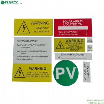 Solar warning labels solar pv warning stickers