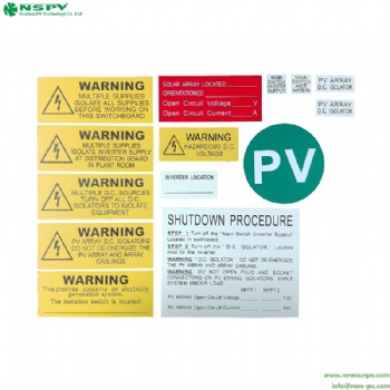 Solar warning labels solar pv warning stickers