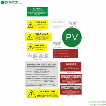 Solar warning labels solar pv warning stickers